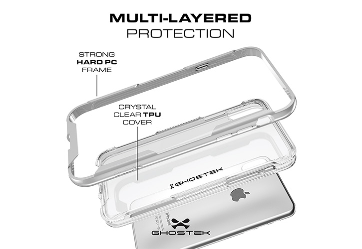 Ghostek Cloak 3 iPhone X Tough Case - Clear / Silver